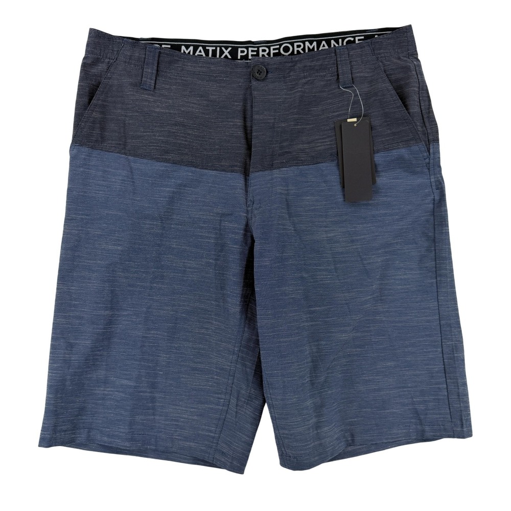 Matix Shorts Mens 36 Blue Stretch‎ Hybrid Walk Swim Board Shorts Pockets NWT